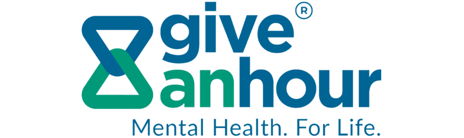 Untitled design copy Logo for Give an Hour featuring an hourglass design and the tagline Mental Health. For Life. Blue and green text symbolizes mental health support, reflecting the compassionate care found in therapy in Malibu.